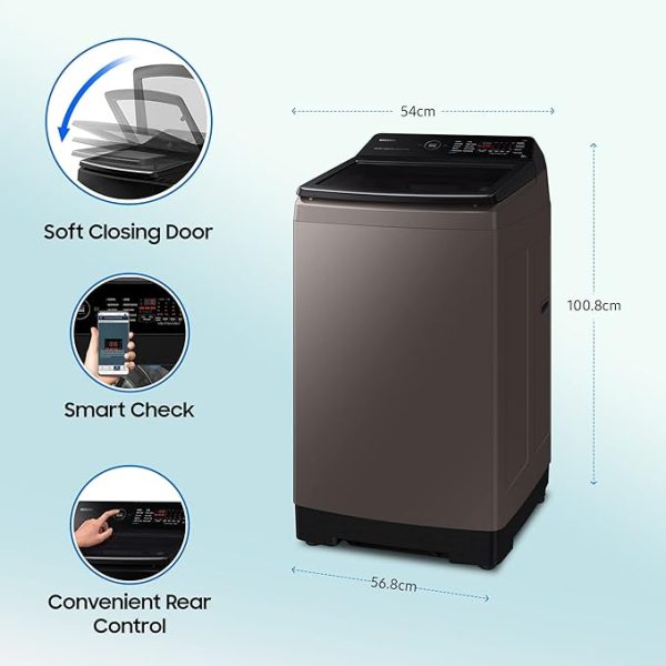 SAMSUNG 7 kg with Wi-Fi Enabled Fully Automatic Top Load Washing Machine Black  (WA70BG4546BVTL) - Image 3
